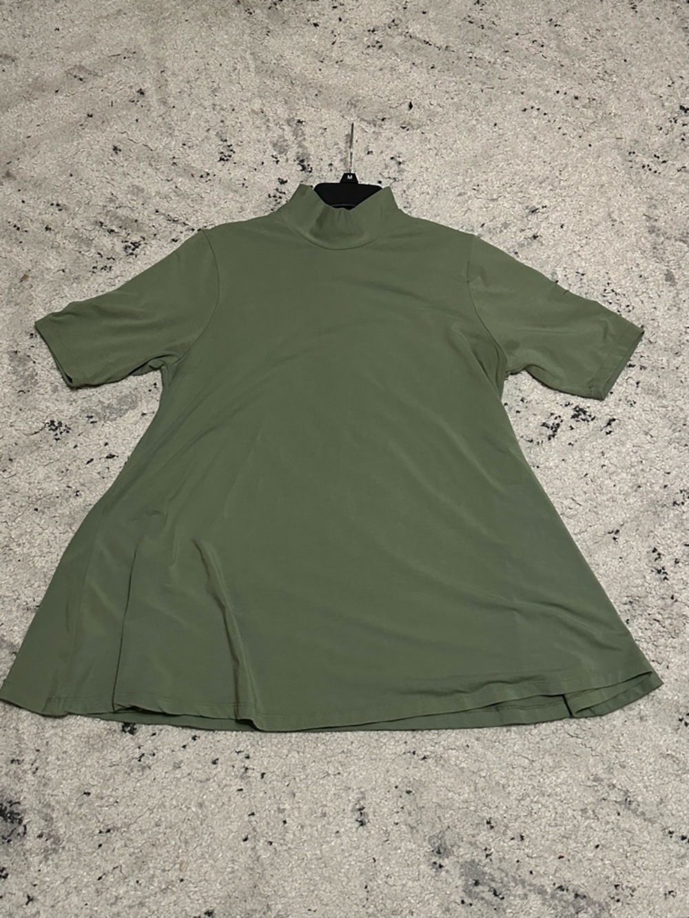 Chico's Olive Green Short Sleeve Modal Mock Neck Tunic